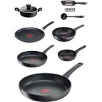 Tefal Titanyum 3x Indüksiyon Tabanlı Set9 28+26+22+25KREP+26WOK+24KISA Tencere - Siyah