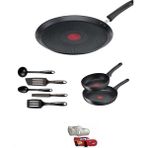 Tefal Titanyum 3x Ultimateone Indüksiyon Tabanlı Tava Seti 26+24+25KREP+5,LI Spatula Setl - 3X 26+24+25krep+5,li spatula setl - Siyah