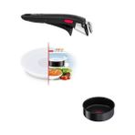 Tefal Titanyum 6x Indüksiyon Tabanlı Mix 24 cm Plastik Kapak ve Kısa Tencere+Sap - Siyah