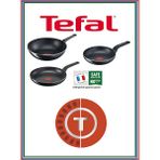 Tefal Titanyum Simplyclean Difüzyon Tabanlı 3 Lü Tava Seti- 32 cm 20 cm 28WOK Tava - siyah