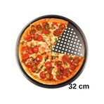 Teflon Delikli Pizza Tepsisi-tavası/ Lahmacun Pide Tepsisi 32 Cm Siyah