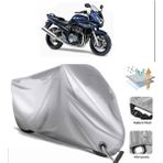 Tegin ACC | Suzuki Gsf 1200 Bandit S (Bağlantı Tokalı) Uyumlu Solarblock Prime Uyumlu Motosiklet Brandası | Su Geçirmez, %99 UV, Yansıtıcı Gümüş Üst, 360° Lastikli, Taşıma Çantalı