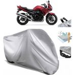 Tegin ACC | Suzuki Gsf 650 Bandit S (Bağlantı Tokalı) Uyumlu Solarblock Prime Uyumlu Motosiklet Brandası | Su Geçirmez, %99 UV, Yansıtıcı Gümüş Üst, 360° Lastikli, Taşıma Çantalı