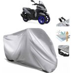 Tegin ACC | Yamaha Tricity 155 Arka Çanta (Bağlantı Tokalı) Uyumlu Solarblock Prime Uyumlu Motosiklet Brandası | Su Geçirmez, %99 UV, Yansıtıcı Gümüş Üst