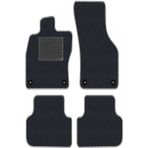 Tegin Audi A4 B6-B7 2000-2007 Siyah Halı Gri Kenar Deri Petek Topuk 2250 gr Paspas