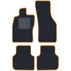 Tegin Honda Civic Fk-Fn 2012-2016 Hatchback Siyah Halı Turuncu Kenar Deri Petek Topuk Paspas