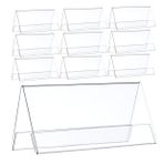 TEHAUX 10 Adet Akrilik Tabela Tutucu Küçük Şeffaf İsim Plakası Masa Yatay İsim Plakası Ekran Kartı Etiketi Etiket Standı Ofis Okul Mağaza İş Için 90 X 60mm