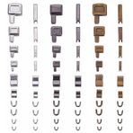TEHAUX Fermuar Kaydırıcı Fermuar Kafa Sürgüleri 24 Takım Tutucu Ekleme Pimi Fermuar Durdurma Aksesuarları DIY Dikiş Için Alt Stoperler Yedek Fermuar Tamir Takımı Metal Fermuar Kafa
