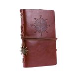 TEHAUX Retro Deri Kapaklı Küçük Cep Defteri - Seyahat İçin Mini Defterler Vintage Scrapbook Günlük Planlayıcı Kolye Uçları Denizcilik Tasarımı Yeniden Doldurulabilir Sayfalar