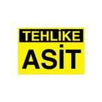 Tehlike Asit Uyarı Tabelası - 20x30 Alüminyum Kompozit Panel - KM7