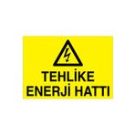 Tehlike Enerji Hattı Uyarı Tabelası - 50x70 Alüminyum Kompozit Panel - E18