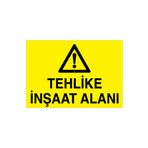 Tehlike İnşaat Alanı Uyarı Tabelası - 70x100 Alüminyum Kompozit Panel - İ5