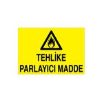 Tehlike Parlayıcı Madde Uyarı Tabelası - 50x70 Alüminyum Kompozit Panel - YP19