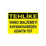 Tehlike Yanıcı Malzemeyi... Uyarı Tabelası - 20x30 Alüminyum Kompozit Panel - KAY2