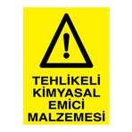 Tehlikeli Kimyasal emici Malzemesi Uyarı Tabelası - 35x50 Alüminyum Kompozit Panel - TM15
