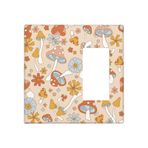 Teisiou Retro Hippi Mantar Çiçek Boho Çiçekli 2 Gang Işık Anahtarı Kapak Kombinasyon Duvar Plakası Tek Boş Rocker Anahtarlama Plakası Mutfak Banyo Yatak Odası Dekoru için 10 x 11 cm