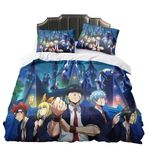 Tek Anime Nevresim Takımı 3 Parça Yatak Seti Mash Burnedead Figürü 3D Baskılı Nevresim 2 Eşleşen Yastık Kılıfı Ters Çevrilebilir Mikrofiber Yorgan Örtüsü Yatak Odası Dekoru Çocuklar Yetişkinler için
