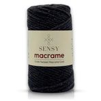 Tek Büküm Taranan Makrome Ipi Makrame 3mm Taranabilir Pamuk Makrome İpi (Koyu Gri)