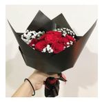 Tek Çarem - 9 Kırmızı Gül Buketi - Özel Aranjman Hediyelik Kesme Canlı Çiçek BALFLOWERDESİGN-3266