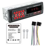 Tek Din Araba Stereo Çok Fonksiyonlu BT MP3 Çalar FM Eller Serbest Arama Desteği Çift USB/TF Kart Okuyucu/AUX girişi/Tip-C Uzaktan Kumandayla Hızlı Şarj
