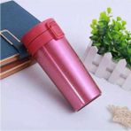 Tek El Bas Iç Paslanmaz Çelik Termos 380 Ml Seyehat Mug Sızdırmaz Çift Katmanlı Snape Filtreli - 360 ml - Kırmızı