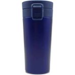 Tek El Bas Iç Paslanmaz Çelik Termos 380 Ml Seyehat Mug Sızdırmaz Çift Katmanlı Snape Filtreli - Lacivert - 0,35 lt
