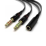 Tek Girişli Kulaklığı Bilgisayara Bağlama, Kulaklık ve Mikrofon Ayırıcı, 1 Dişi 2 Ekek 3.5mm Jak Mikrofonlu Kulaklık Ayırıcı, Çevirici aux 3.5MM STEREO DİŞİ X 2 STEREO ERKEK KULAKLIK ayırıcı