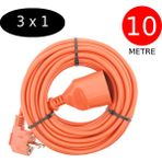 Tek-İş 10 Metre Uzatma Kablosu 3 x 1 mm Ttr Bakır Kablo Erkek Fiş Dişi Fiş Baskılı Seyyar Ara Kablo