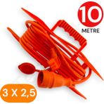 Tek-İş 10 Metre Uzatma Kablosu 3x2,5 mm Ttr Bakır Kablo Erkek Fiş-Dişi Fiş Baskılı - 2 x 2,5 mm