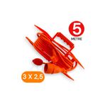 Tek-İş 5 Metre Uzatma Kablosu 3x2,5 mm Ttr Bakır Kablo Erkek Fiş-Dişi Fiş Baskılı