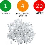 Tek-İş Beton Çivili Kablo Tutucu Kroşe No: 1 - 4 mm 20 Adet