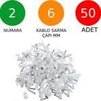 Tek-İş Beton Çivili Kablo Tutucu Kroşe No: 2 - 6 mm 50 Adet