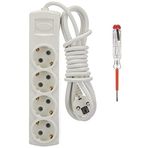 tek-iş Grup Priz 4 Lü 3 Metre Topraklı + Kontrol Kalemi Hediyeli