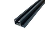 Tek Kanallı Yan Çıtalı Alüminyum Perde Rayı (25mm) Tekli Korniş 140 cm Antrasit