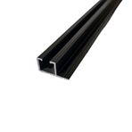 Tek Kanallı Yan Çıtalı Alüminyum Perde Rayı (25mm) Tekli Korniş 210 cm Siyah