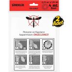 Tek Kanat Pratik Sineklik, 0.75 m x 1.25 m Tül, Kapı & Pencere Uyumlu, 4 M Yapıştırma Bantl - 100 x 100 cm