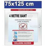 Tek Kanatlı Hazır Pencere Sinekliği 75X125CM Cırtlı-Yapışkanlı Tak Çıkar Kolay Montajlı Sineklik
