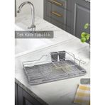 Tek Katlı Bulaşıklık Tezgah Üstü Tabaklık Bpa Free Bulaşık Sepeti Gri