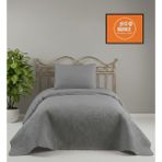 Tek Kişilik 2 Parça Ultrasonik Kapitoneli Yatak Örtüsü - Gri - 180 x 250 cm