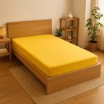 Tek Kişilik Çarşaf Ranforce Kumaş 100X200CM Ogihome - Sarı