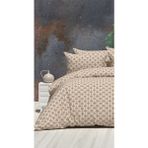 Tek Kişilik Çarşafı Lastikli Nevresim Takımı Zincir Desen - Bej - 160 x 220 cm