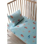 Tek Kişilik, Çocuk Lastikli Çarşaf Takımı, %100 Pamuk Saten - Happy Ocean - Çok Renkli - 90 x 190