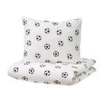 Tek Kişilik Çocuk Nevresim Takımı 150x200/50x60 cm Futbol Temalı MeridyenDukkan Siyah-Beyaz (Beyaz-Siyah)
