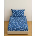Tek Kişilik Desenli Lastikli Çarşaf Seti 120X200 cm + 1 Yastık Kılıfı 50X70 - Lacivert - 120 x 200