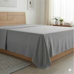Tek Kişilik Düz Çarşaf Pamuklu Kumaş Lastiksiz Çarşaf 160x240 Antrasit