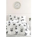 Tek Kişilik Kapitone Yatak Örtüsü Seti Panda