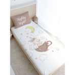 Tek Kişilik Lastikli Çarşaf Seti - Pure Baby Serisi - Bir Fincanda Tavşan