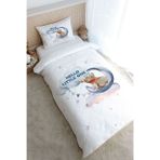 Tek Kişilik Nevresim Takımı (160x220) - Pure Baby Serisi - Aya Uzanan Ayı