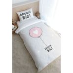 Tek Kişilik Nevresim Takımı (160x220) - Pure Baby Serisi - Pembe Kalpli Balon
