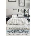 Tek Kişilik Nevresim Takımı, Lastikli Çarşaflı Nevresim Set, Lüks Nevresim Set, Pamuklu Nevresim Set - 160 x 220 cm - Beyaz